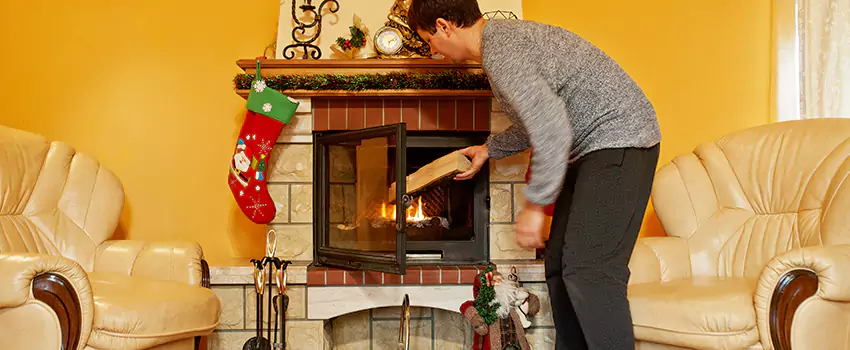 Rusted Metal Fireplace Restoration in Morganton, North Carolina